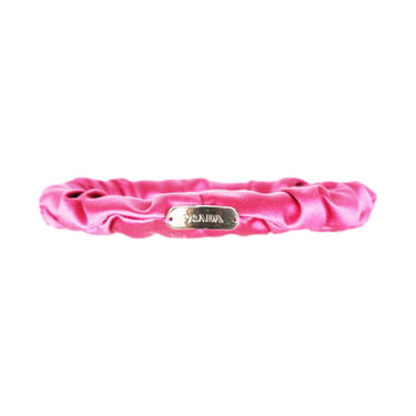 Prada Pink Silk Logo Bracelet