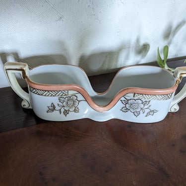 Vintage Noritake Handpainted Floral Porcelain Spoon Rest Holder 