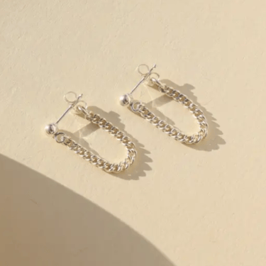 La mer studs, sterling silver