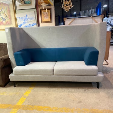 Light Grey and Navy Blue Two-Toned High-Backed Sofa by Vari