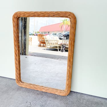 Island Style Woven Rattan Mirror
