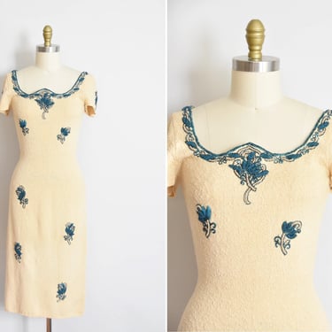 1950s Flowers In The Snow dress 