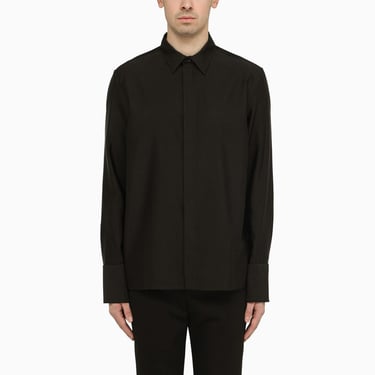 Saint Laurent Black Wool-Blend Shirt Men