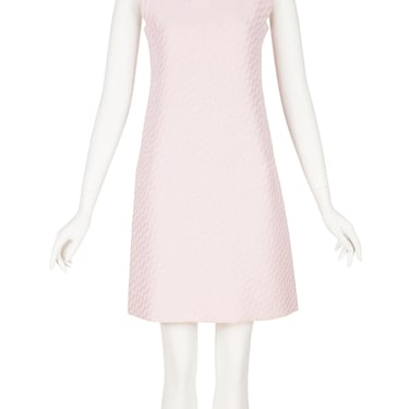 Nina Ricci 1960s Vintage Demi-Couture Mod Pink & Cream Op-Art Shift Dress 