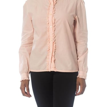 1980S RALPH LAUREN Baby Pink Victorian Cotton Shirt 