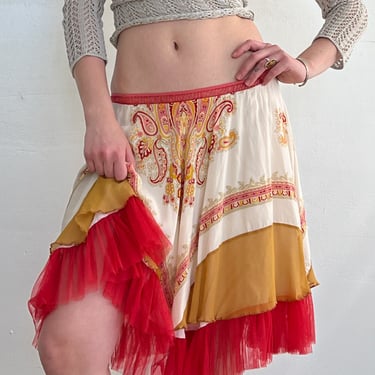 Silk Print + Tulle Skirt (S/M)