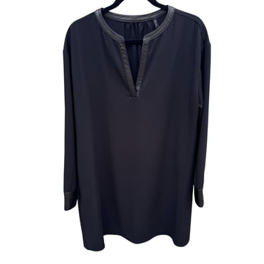 Theory Black Long-Sleeve Popover Dress Lambskin Leather Trim | Shop Lisa  Vintage - Los Angeles, CA | ATTIC