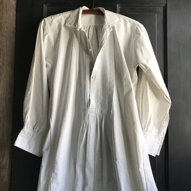 French Linen Shirt, Gents Chemise, Edwardian Smock, Night Shirt, French Farmhouse, Period Clothing 
