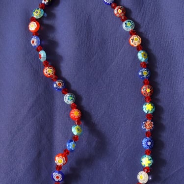 Millefiore Glass Bead Necklace