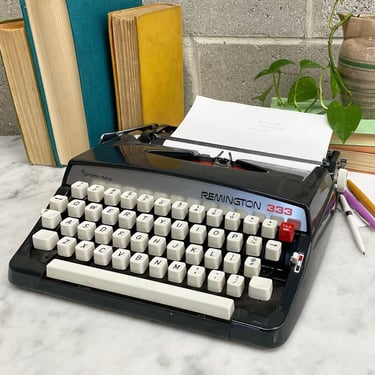 Vintage Typewriter Retro 1960s Remington 333 + Sperry Rand + Manual Typing Machine + Mid Century Modern + Portable + Home and Office Decor 