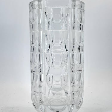 Royal Gallery Glass Vase Optical Art Vintage Mid-Century Modern 