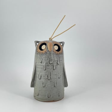 Rare Find Joni Mitchell's Incense Owl Vintage 1960s Pottery Lantern Hanging Wind Chime Mid-Century 