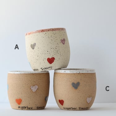 Heart Cups - Handmade Ceramic Cup | Handmade Pottery |Christmas Gifts 