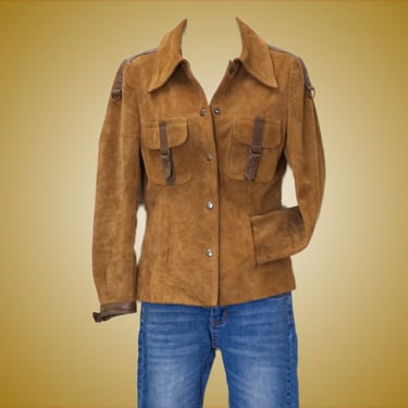 Vintage 70s Brown Suede Jacket | 1970s Leather Jacket 