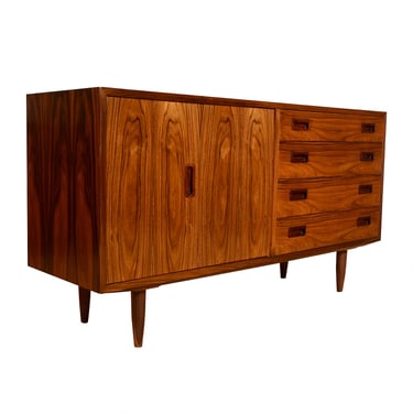 Bifold Compact Sideboard | Danish Modern Rosewood Media Cabinet