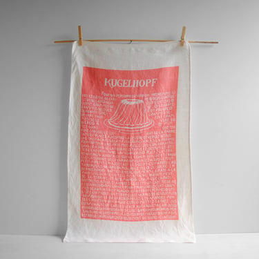Vintage Linen Tea Towel with Kugelhopf Recipe 