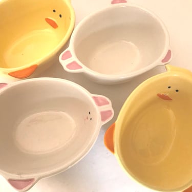 Appetizer Bowls Set of 4 - Bunnies and Chicks Design Imports- Easter Children bowls 