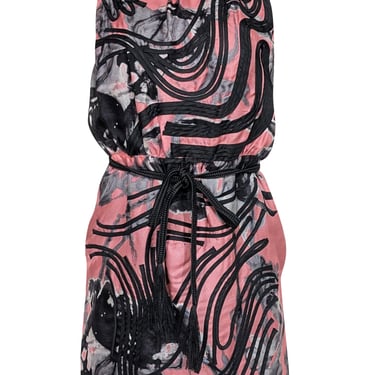 Robert Rodriguez - Pink, Black, & Grey Print Sleeveless Dress Sz 2