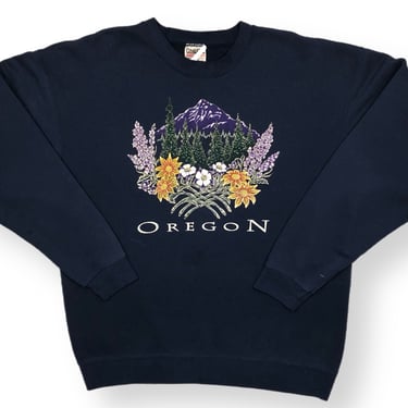 Vintage 90s Oregon Mt Hood Nature Destination Graphic Crewneck Sweatshirt Pullover Size XL 