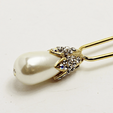 Pearl and Rhinestone Hair Chignon Pin