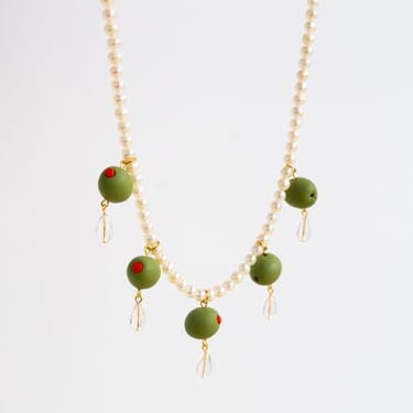 Altar Ware: Pimento Olive Pearl Necklace