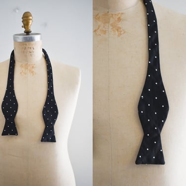 1980s/90s Brooks Brothers Black Polka Dot Bow Tie 