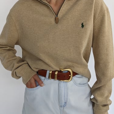 Ralph Lauren Sand Quarter Zip Knit