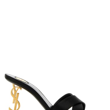 Saint Laurent Women Black Satin Opyum 85 Mules