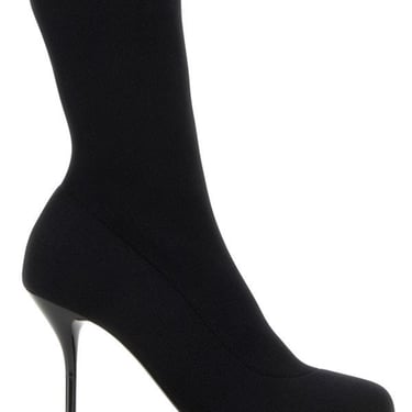 ALEXANDER MCQUEEN Black Stretch Nylon Ankle Boots
