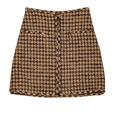 Sandro - Cream & Brown Tweed Skirt Sz 4