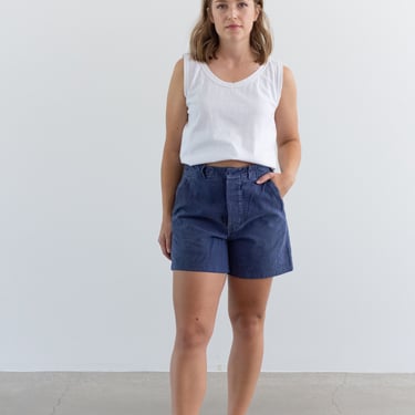 Vintage 30 Waist Blue Denim Shorts | Unisex French Workwear style | S031 