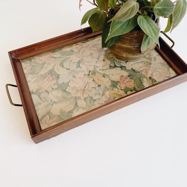 Wood + Glass Tray with Tapestry
