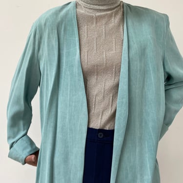 vintage pale blue minimalist blazer large 
