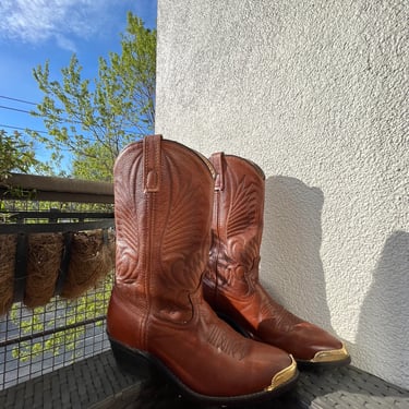Vintage 80s Brown Cowboy Boots 