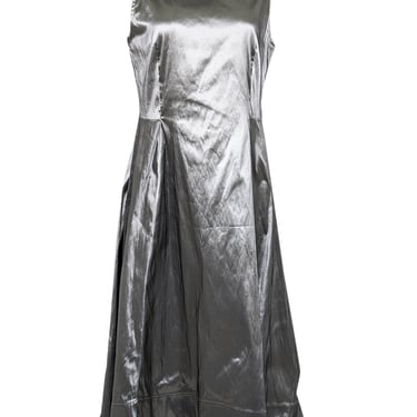 Lafayette 148 - Grey Iridescent Sleeveless Midi Dress Sz 14