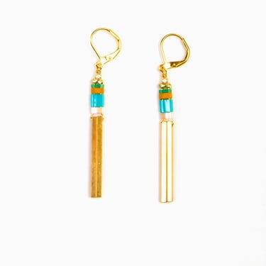 Miyuke Stick Earrings-Turquoise Sand
