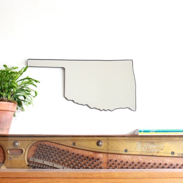 Oklahoma Mirror / Wall Mirror State Outline Silhouette OK Shape Wall Art Modern Accent Mirror 