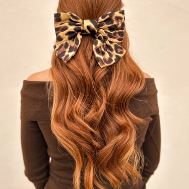 Sample Sale Leopard Print Hair Bow- Barrette