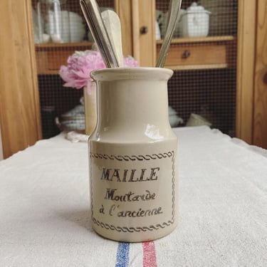 Beautiful vintage French stoneware Maille mustard jar- MJ2 