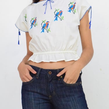 Vintage Mexican Blouse. Embroidered Blouse. 