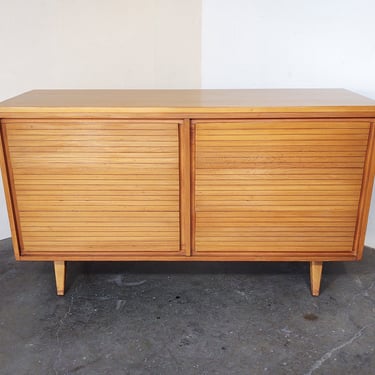 Mid Century Modern Solid Elm Wood Lowboy Dresser 