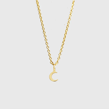 Selah Vie Fine Jewelry | Small Gold Moon Necklace