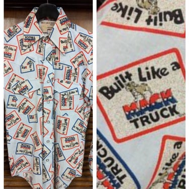 Vintage 1970's MACK Truck Pop Art Shirt, Vintage Shirt, Vintage Shirt, 1970's Shirt, Pop Art Shirt, Mod, Vintage Clothing 
