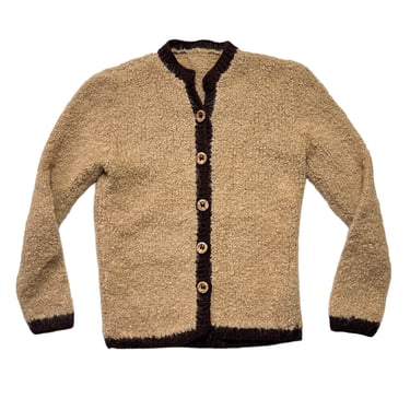 Vintage 1970s Women's Boucle Wool Cardigan ~ Sweater ~ Mohair 
