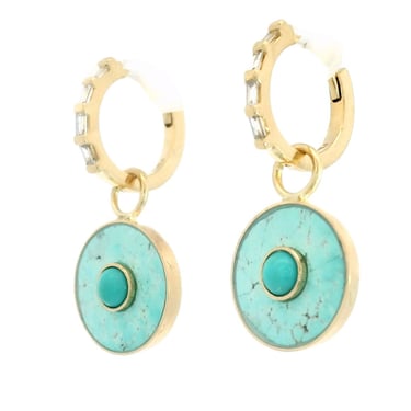 Two Tone Turquoise Cerclen Earrings