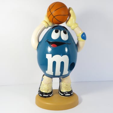 Vintage Blue Peanut Basketball M & M Candy Dispenser 
