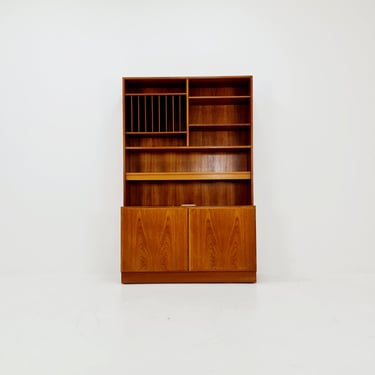 Danish freestanding vintage bookshelf system/ book case teak by Omann Jun, 1960s 