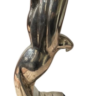 Kelety Art Deco Silvered Bronze and Marble Large Eagle Statue Art Deco