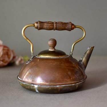 Vintage French Copper TeaPot Rustic Decor Copper Kettle Provincial Home Decor 
