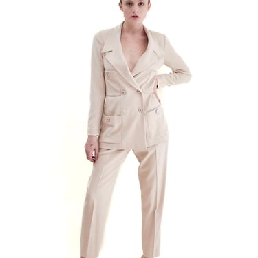 Vintage Chanel 1997 Cruise Cream Pants Suit 